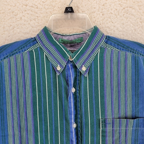 Vtg McIntosh Seymoor Shirt Mens L Button Down Multicolor Striped Pockets Cotton - Picture 11 of 14